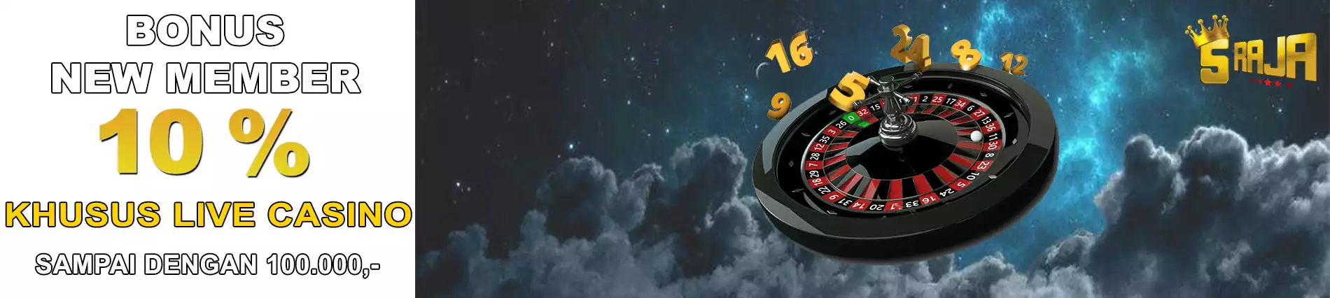 BONUS NEW MEMBER LIVE CASINO 10%