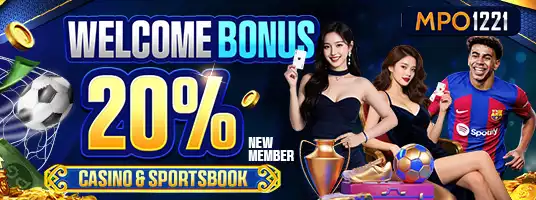 WELCOME BONUS 20% SLOT, SPORTBOOK DAN LIVE CASINO
