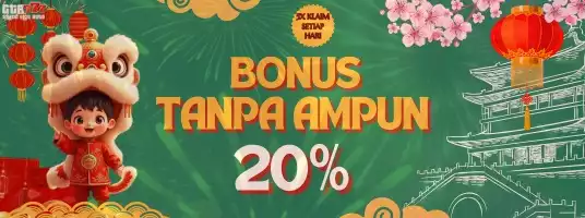 BONUS 20% Tanpa AMPUN SETIAP HARI ( Maksimal 5 KALI KLAIM per hari  )