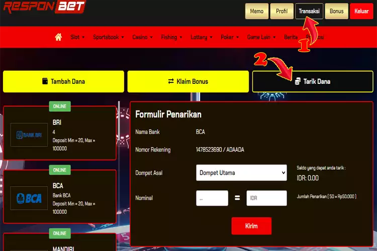 3. CARA TARIK DANA / WITHDRAW