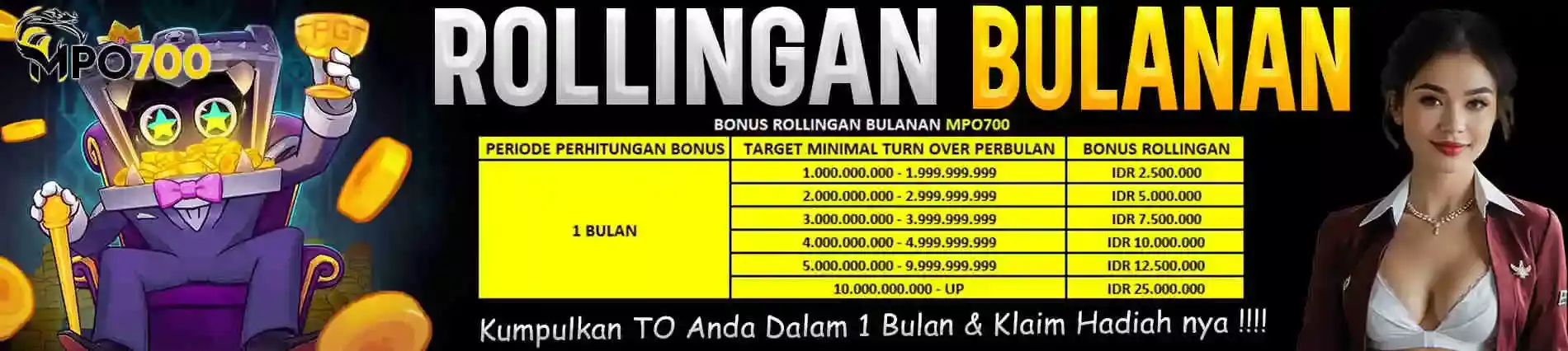 MPO700 : Promo Rollingan Bulanan Terbesar di Indonesia