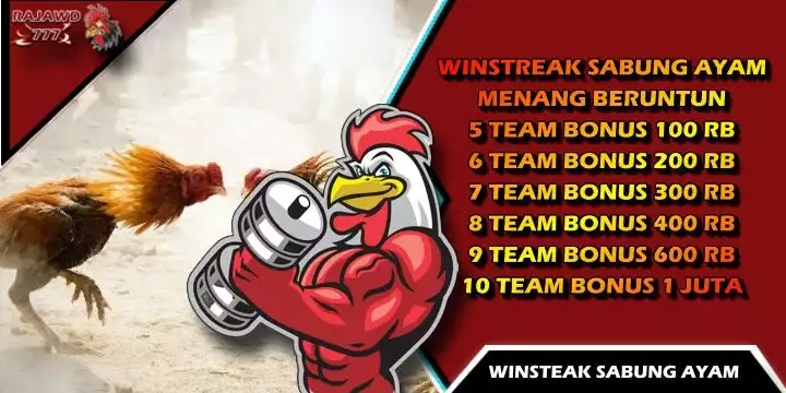 Winstreak sabung ayam bonus 1 juta di rajawd777 