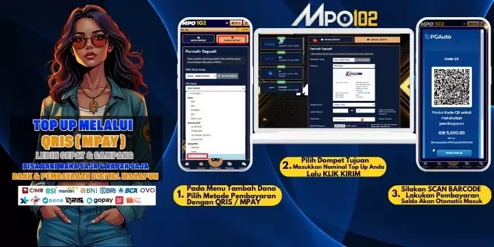 Ilustrasi transaksi e-wallet dan QRIS di MPO102
